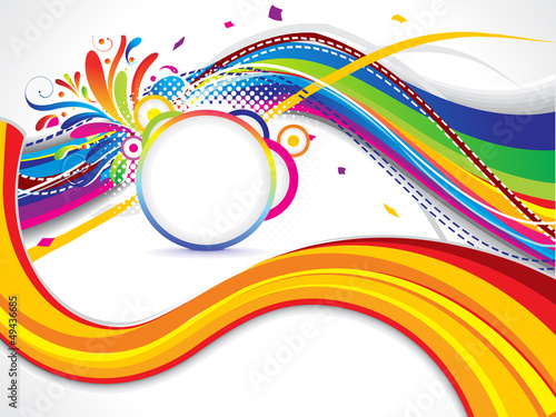 Vector: abstract colorful wave background with floral abstract colorful wave background with floral