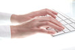 typing female hands