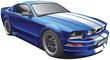 blue muscle car