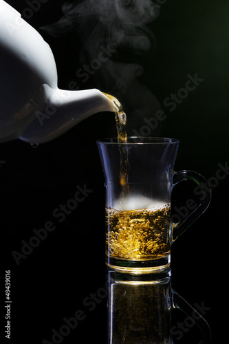 Photo: steaming hot fresh healthy green tea steaming hot fresh healthy green tea