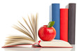 Books and apple