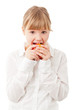 Girl eating apple