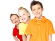 Portrait of the happy children isolated on white