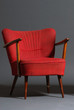 old red armchair