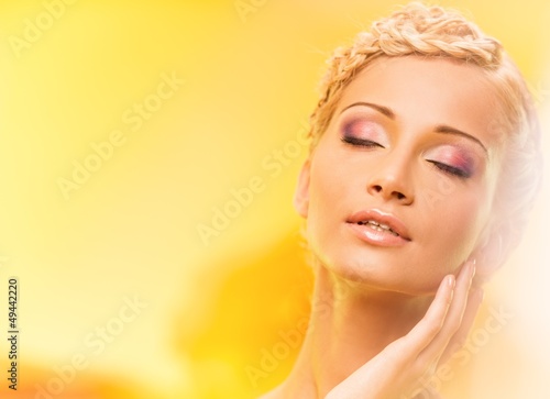 Photo: Beautiful young blond woman portrait Beautiful young blond woman portrait
