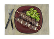 Beef onion kabob with broccoli