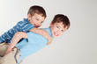 Portrait of two happy brothers