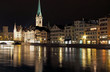 Zürich Altstadt bei Nacht (Limmat)