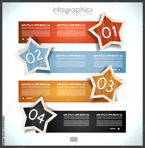 Vector: Infographic template design with paper tags Infographic template design with paper tags