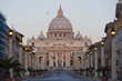 Sunrise on the  Facade of Saint Peter's Basilica in Rome