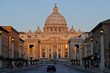 Sunrise on the  Facade of Saint Peter's Basilica in Rome
