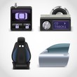 car parts vector icons set 3