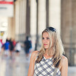 Beautiful Girl Is Waiting at the Railway Terminal