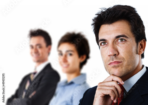 Photo: Leader in front of his team Leader in front of his team