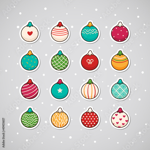 Vector: Sticker with Christmas garlands Sticker with Christmas garlands