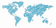 Multilingual translation world map concept