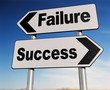 Success - failure road sign