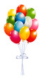 Flying balloons isolated on white
