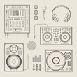 Vector: DJ icons DJ icons
