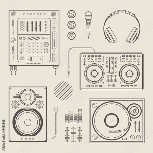 Vector: DJ icons DJ icons