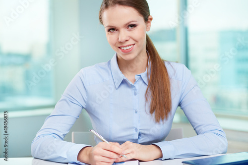 Photo: Businesswoman at workplace Businesswoman at workplace
