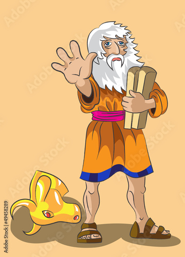 Vector: Moses and Precept stones Moses and Precept stones