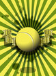 tennis ball on a green background