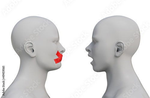 Illustration: Freedom of Speech concept. Neutral colors Freedom of Speech concept. Neutral colors