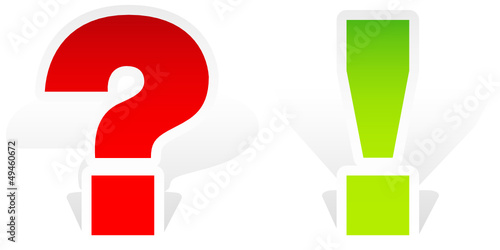 Vector: Interrogation & Exclamation Point Red/Green Interrogation & Exclamation Point Red/Green