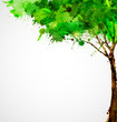Vector: Green abstract tree forming by blots Green abstract tree forming by blots