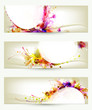 Set of three headers. Abstract artistic Backgrounds