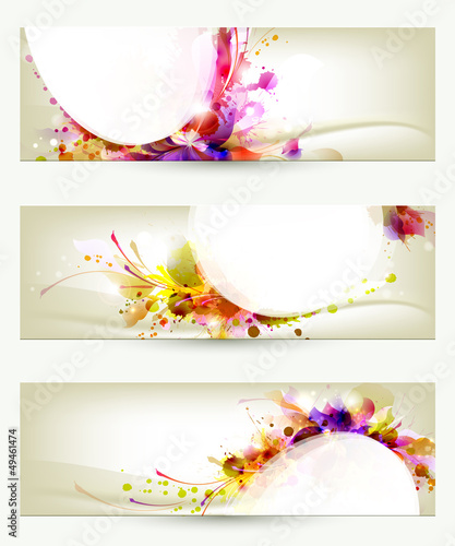 Vector: Set of three headers. Abstract artistic Backgrounds Set of three headers. Abstract artistic Backgrounds