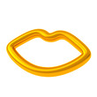 Golden 3d smiley lips icon