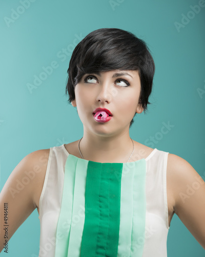 Photo: Girl with a bubble gum Girl with a bubble gum