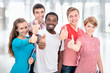 Student shows thumb up