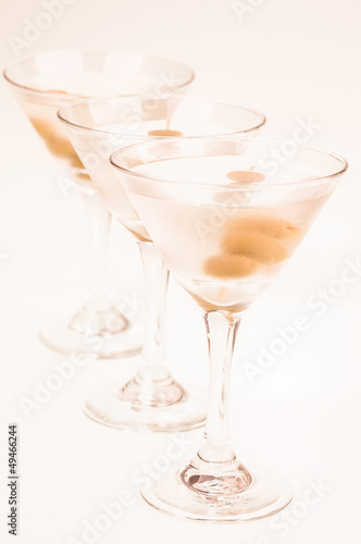 Photo: Dry Martini Cocktails in a row Dry Martini Cocktails in a row