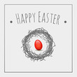 red egg, Easter symbols greeting card