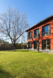 beautiful house, outdoor, red facade