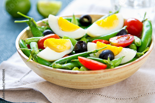 Photo: Green bean with Snap pea and egg salad Green bean with Snap pea and egg salad