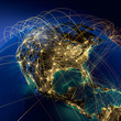 Main air routes in North America