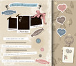 Vector: Vintage scrapbook elements set. Vintage scrapbook elements set.