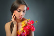 woman and flower
