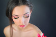 with bright make-up