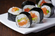 sushi with salmon and avocado