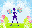 Abstract cheerleader girl poster