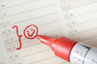 notes, kalendarz z planami na weekend