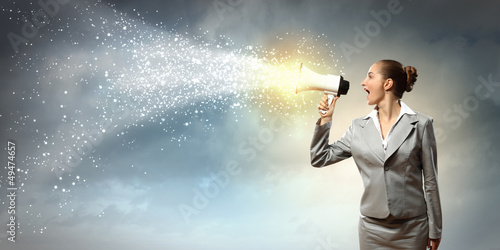 Photo: businesswoman with megaphone businesswoman with megaphone