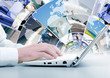 Computer keyboard and social media images