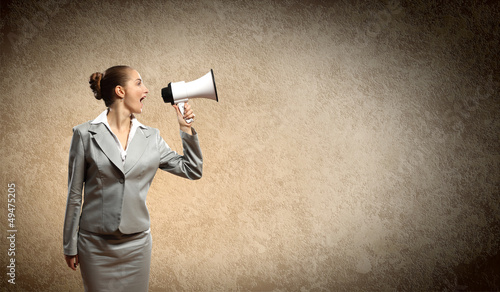 Photo: businesswoman with megaphone businesswoman with megaphone