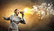 businesswoman with megaphone